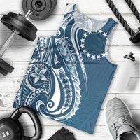 Kia Orana Cook Islands Men Tank Top Auika Plumeria Tropical Waves - Polynesian Pride