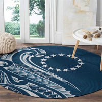 Kia Orana Cook Islands Round Carpet Auika Plumeria Tropical Waves LT7 - Polynesian Pride