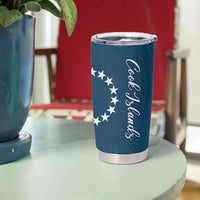 Kia Orana Cook Islands Tumbler Cup Auika Plumeria Tropical Waves - Polynesian Pride