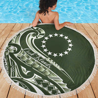 Kia Orana Cook Islands Beach Blanket Matie Plumeria Tropical Waves - Polynesian Pride