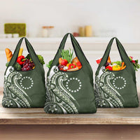 Kia Orana Cook Islands Grocery Bag Matie Plumeria Tropical Waves - Polynesian Pride