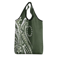 Kia Orana Cook Islands Grocery Bag Matie Plumeria Tropical Waves - Polynesian Pride
