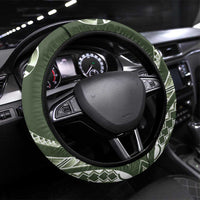 Kia Orana Cook Islands Steering Wheel Cover Matie Plumeria Tropical Waves - Polynesian Pride