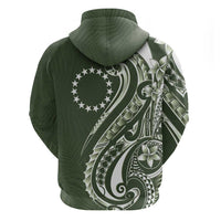 Kia Orana Cook Islands Zip Hoodie Matie Plumeria Tropical Waves - Polynesian Pride