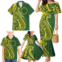 Kia Orana Cook Islands Family Matching Mermaid Dress and Hawaiian Shirt Plumeria Tropical Waves LT7 - Polynesian Pride