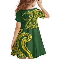 Kia Orana Cook Islands Family Matching Short Sleeve Bodycon Dress and Hawaiian Shirt Plumeria Tropical Waves LT7 - Polynesian Pride