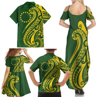 Kia Orana Cook Islands Family Matching Summer Maxi Dress and Hawaiian Shirt Plumeria Tropical Waves LT7 - Polynesian Pride