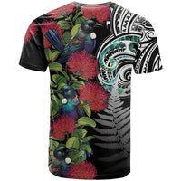 Meri Kirihimete New Zealand T Shirt Tui on Pohutukawa