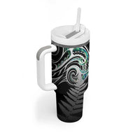 Meri Kirihimete New Zealand Tumbler With Handle Tui on Pohutukawa