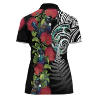 Meri Kirihimete New Zealand Women Polo Shirt Tui on Pohutukawa LT7 - Polynesian Pride