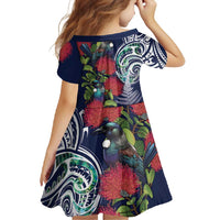 Meri Kirihimete New Zealand Family Matching Mermaid Dress and Hawaiian Shirt Tui on Pohutukawa - Blue Ver LT7 - Polynesian Pride