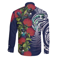 Meri Kirihimete New Zealand Family Matching Mermaid Dress and Hawaiian Shirt Tui on Pohutukawa - Blue Ver LT7 - Polynesian Pride