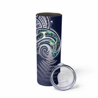 Meri Kirihimete New Zealand Skinny Tumbler Tui on Pohutukawa - Blue Ver LT7 - Polynesian Pride