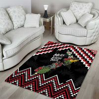 New Zealand Christmas Taniko Poutama Area Rug Flora Map with Birds LT7 - Polynesian Pride