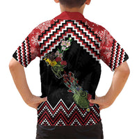 New Zealand Christmas Taniko Poutama Family Matching Long Sleeve Bodycon Dress and Hawaiian Shirt Flora Map with Birds LT7 - Polynesian Pride