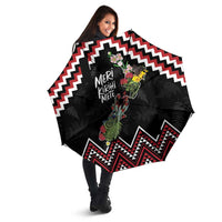 New Zealand Christmas Taniko Poutama Umbrella Flora Map with Birds LT7 - Polynesian Pride