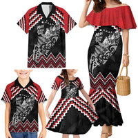 New Zealand Christmas Taniko Poutama Family Matching Mermaid Dress and Hawaiian Shirt Mountainscape Maori Fern LT7 - Polynesian Pride
