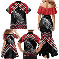 New Zealand Christmas Taniko Poutama Family Matching Mermaid Dress and Hawaiian Shirt Mountainscape Maori Fern LT7 - Polynesian Pride