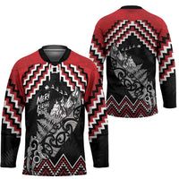 New Zealand Christmas Taniko Poutama Hockey Jersey Mountainscape Maori Fern - Polynesian Pride