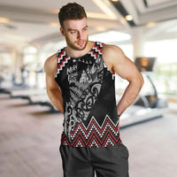 New Zealand Christmas Taniko Poutama Men Tank Top Mountainscape Maori Fern - Polynesian Pride