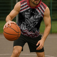 New Zealand Christmas Taniko Poutama Sleeveless Hoodie Mountainscape Maori Fern LT7 - Polynesian Pride