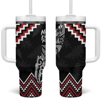 New Zealand Christmas Taniko Poutama Tumbler With Handle Mountainscape Maori Fern - Polynesian Pride