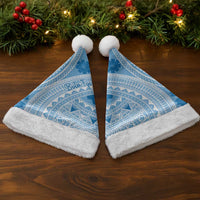 Bula Fiji Classic Masi Tapa Christmas Santa Hat Turquoise - Polynesian Pride