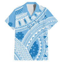 Bula Fiji Classic Masi Tapa Family Matching Mermaid Dress and Hawaiian Shirt Turquoise LT7 Dad's Shirt - Short Sleeve Turquoise - Polynesian Pride