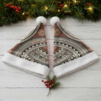 Bula Fiji Classic Masi Tapa Christmas Santa Hat Vintage Brown - Polynesian Pride