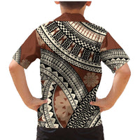 Bula Fiji Classic Masi Tapa Family Matching Mermaid Dress and Hawaiian Shirt Vintage Brown LT7 - Polynesian Pride