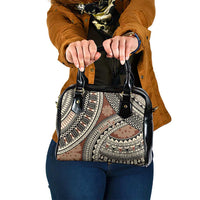 Bula Fiji Classic Masi Tapa Shoulder Handbag Vintage Brown - Polynesian Pride