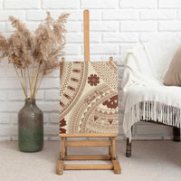 Bula Fiji Classic Masi Tapa Canvas Wall Art Vintage Beige - Polynesian Pride