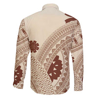 Bula Fiji Classic Masi Tapa Family Matching Long Sleeve Bodycon Dress and Hawaiian Shirt Vintage Beige LT7 - Polynesian Pride
