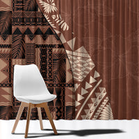 Bula Fiji Window Curtain Tribal Masi Tapa - Brown LT7 - Polynesian Pride