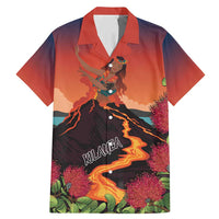 Hawaii Kilauea Volcano Family Matching Mermaid Dress and Hawaiian Shirt Pele Goddess LT7 Dad's Shirt - Short Sleeve Colorful - Polynesian Pride