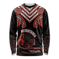 Maori Waitangi Long Sleeve Shirt Kotahitanga Poutama Mix Whakairo LT7 Unisex Black - Polynesian Pride