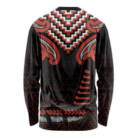 Maori Waitangi Long Sleeve Shirt Kotahitanga Poutama Mix Whakairo LT7 - Polynesian Pride
