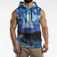 NZ Maori Matariki Scenery Sleeveless Hoodie Galaxy Sky