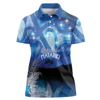 NZ Maori Matariki Scenery Women Polo Shirt Galaxy Sky