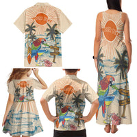 Personalized Christmas In July - Hawaii Retro Family Matching Tank Maxi Dress and Hawaiian Shirt Lost In Parrot-dise LT7 - Polynesian Pride
