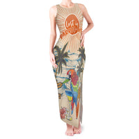 Personalized Christmas In July - Hawaii Retro Tank Maxi Dress Lost In Parrot-dise