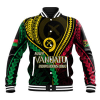 Personalised Vanuatu Baseball Jacket 43rd Hapi Indipendens Long LT7 Unisex Black - Polynesian Pride
