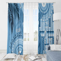 Fiji Rugby Bula Masi Window Curtain Fish Tail Kaivity Cibi - Turquoise