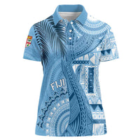 Fiji Rugby Personalised Bula Masi Women Polo Shirt Fish Tail Kaivity Cibi - Turquoise LT7 Female Turquoise - Polynesian Pride