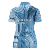 Fiji Rugby Personalised Bula Masi Women Polo Shirt Fish Tail Kaivity Cibi - Turquoise LT7 - Polynesian Pride