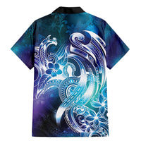 Aloha Hawaii Turtle Family Matching Mermaid Dress and Hawaiian Shirt Teal Purple Ribbon LT7 - Polynesian Pride