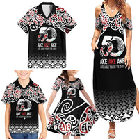 Kia Kaha Te Reo Maori Family Matching Summer Maxi Dress and Hawaiian Shirt 50 Years Mo Ake Tonu Te Reo LT7 - Polynesian Pride