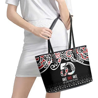 Kia Kaha Te Reo Maori Leather Tote Bag 50 Years Mo Ake Tonu Te Reo - Polynesian Pride