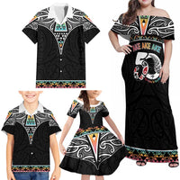 50 Years Kia Kaha Te Reo Maori Family Matching Off Shoulder Maxi Dress and Hawaiian Shirt Ake Ake Ake! LT7 - Polynesian Pride
