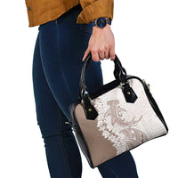 Polynesian Beige Plumeria Lei Shoulder Handbag with Hammerhead Shark LT7 - Polynesian Pride